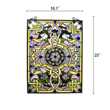 Load image into Gallery viewer, RADIANCE goods Victorian Stained Glass Window Panel 25"x18.11
