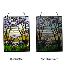 Load image into Gallery viewer, RADIANCE goods Floral Stained Glass Window Panel 25"x18.11"