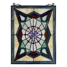 Load image into Gallery viewer, RADIANCE goods Geometric Stained Glass Window Panel 25"x17.72"