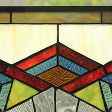 Load image into Gallery viewer, RADIANCE goods Geometric Stained Glass Window Panel 25"x17.72"