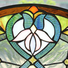 Load image into Gallery viewer, RADIANCE goods Floral Stained Glass Window Panel 25"x25"