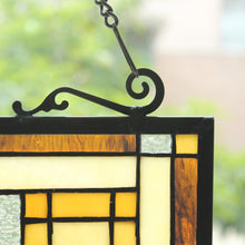 Load image into Gallery viewer, RADIANCE goods Geometric Stained Glass Window Panel 25"x17.72"