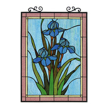 Load image into Gallery viewer, RADIANCE goods Floral Tiffany-Style Stained Glass Verical Hanging Window Panel 25" Tall