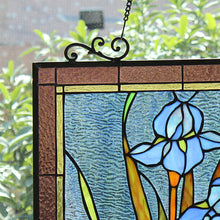 Load image into Gallery viewer, RADIANCE goods Floral Tiffany-Style Stained Glass Verical Hanging Window Panel 25" Tall