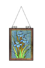Load image into Gallery viewer, RADIANCE goods Floral Tiffany-Style Stained Glass Verical Hanging Window Panel 25" Tall