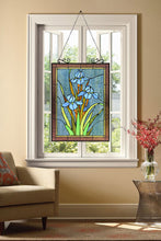 Load image into Gallery viewer, RADIANCE goods Floral Tiffany-Style Stained Glass Verical Hanging Window Panel 25" Tall
