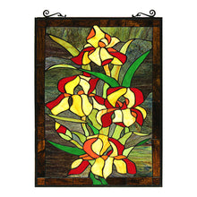 Load image into Gallery viewer, RADIANCE goods Floral Stained Glass Window Panel 24.8"x17.72"