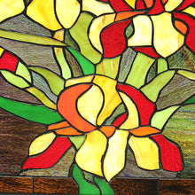 Load image into Gallery viewer, RADIANCE goods Floral Stained Glass Window Panel 24.8"x17.72"