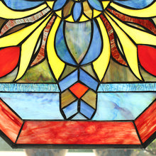 Load image into Gallery viewer, RADIANCE goods Geometric Stained Glass Window Panel 23"x23"
