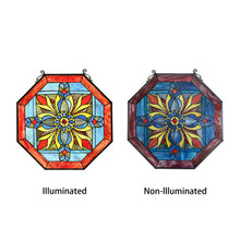 Load image into Gallery viewer, RADIANCE goods Geometric Stained Glass Window Panel 23"x23"