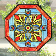 Load image into Gallery viewer, RADIANCE goods Geometric Stained Glass Window Panel 23"x23"