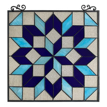 Load image into Gallery viewer, RADIANCE goods Geometric Stained Glass Window Panel 25"x25"