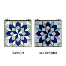 Load image into Gallery viewer, RADIANCE goods Geometric Stained Glass Window Panel 25"x25"