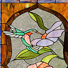 Load image into Gallery viewer, RADIANCE goods Tiffany-Style Animal/Floral Stained Glass Window Panel 31" Height