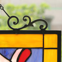 Load image into Gallery viewer, RADIANCE goods Floral Stained Glass Window Panel 33.7"x15.75"