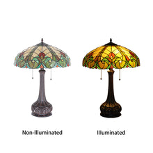 Load image into Gallery viewer, RADIANCE goods Tiffany-Style 2 Light Victorian Table Lamp 25" Width