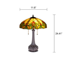 Load image into Gallery viewer, RADIANCE goods Tiffany-Style 2 Light Victorian Table Lamp 25" Width