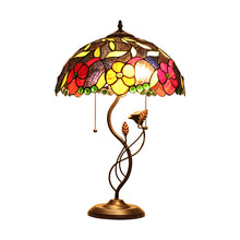 Load image into Gallery viewer, RADIANCE goods Tiffany-Style 2 Light Floral Table Lamp 16" Width