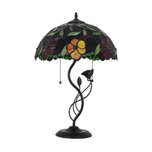 Load image into Gallery viewer, RADIANCE goods Tiffany-Style 2 Light Floral Table Lamp 16" Width
