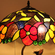 Load image into Gallery viewer, RADIANCE goods Tiffany-Style 2 Light Floral Table Lamp 16" Width