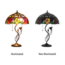 Load image into Gallery viewer, RADIANCE goods Tiffany-Style 2 Light Floral Table Lamp 16" Width