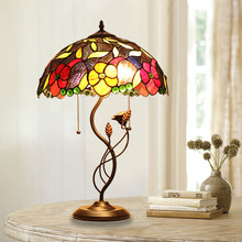 Load image into Gallery viewer, RADIANCE goods Tiffany-Style 2 Light Floral Table Lamp 16" Width
