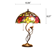 Load image into Gallery viewer, RADIANCE goods Tiffany-Style 2 Light Floral Table Lamp 16" Width