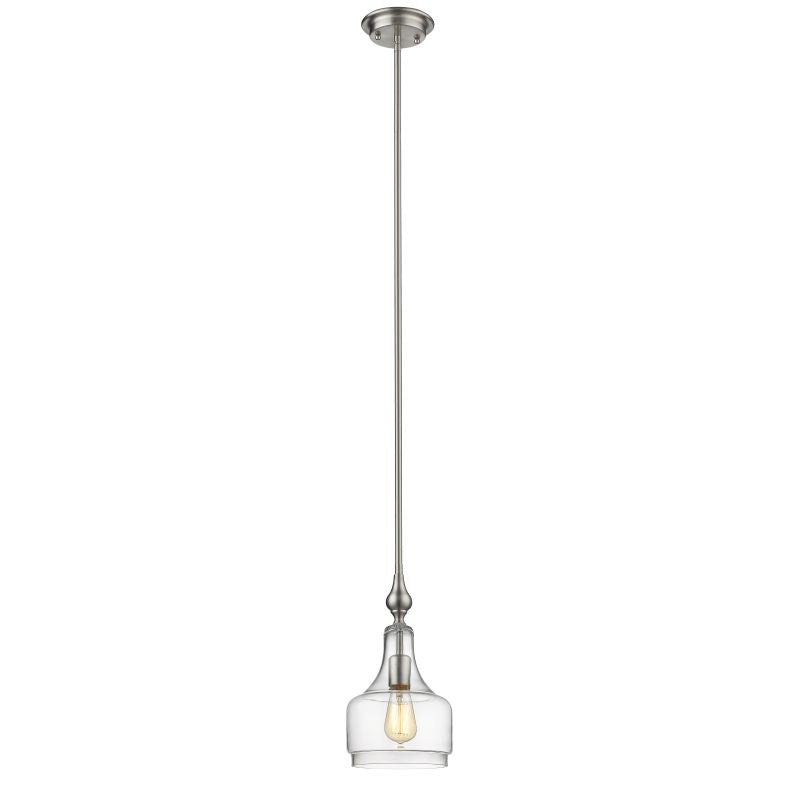 RADIANCE goods Transitional 1 Light Brushed Nickel Ceiling Pendant 8