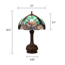 Load image into Gallery viewer, RADIANCE goods Tiffany-Style Antique Dark Bronze 1-Light Victorian Table Lamp 12&quot; Shade
