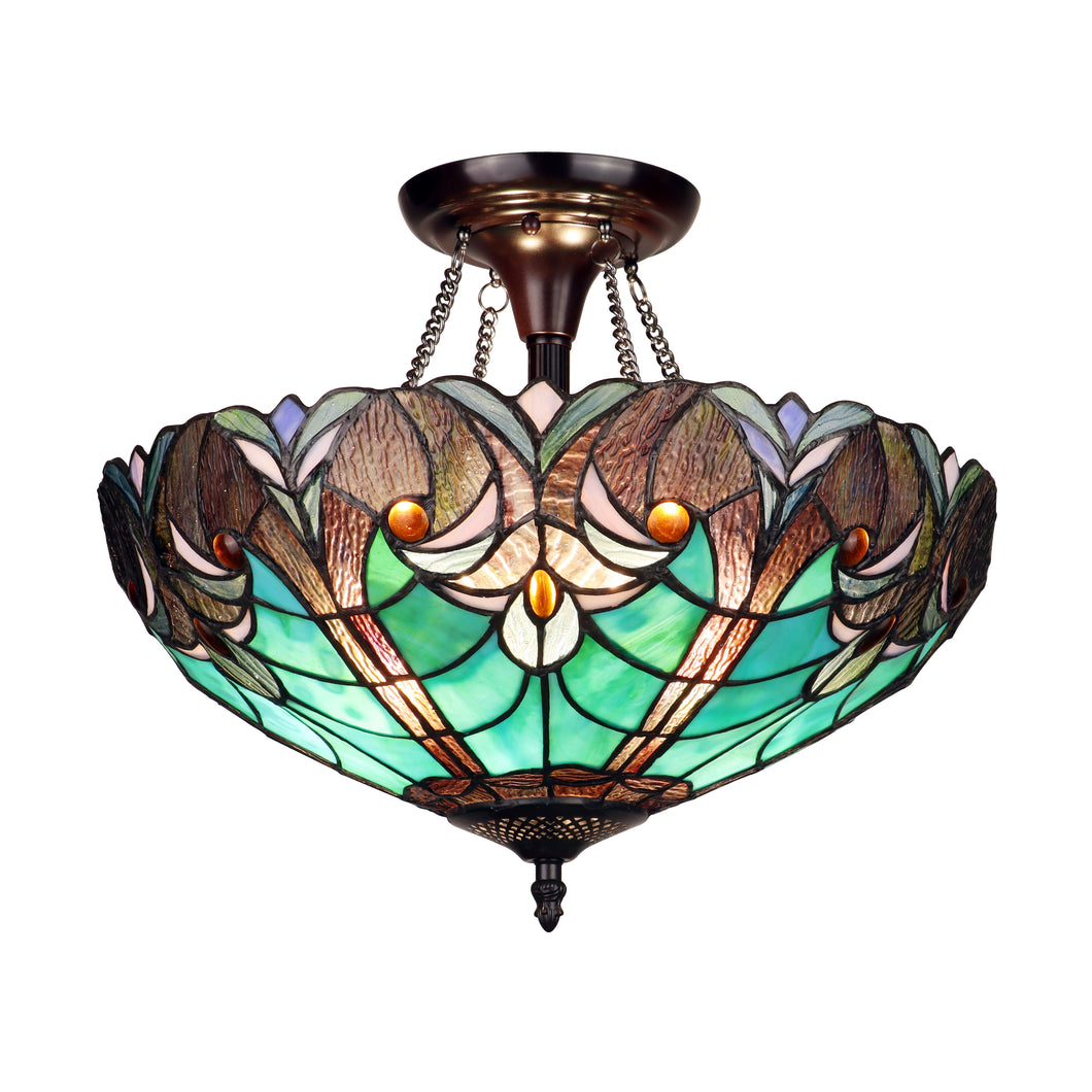 RADIANCE Goods Victorian-Style 2-Light Antique Dark Bronze Finish Ceiling Semi-Flush Mount 16