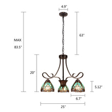 Load image into Gallery viewer, RADIANCE goods Victorian-Style 3-Light Antique Dark Bronze Finish Mini Chandelier 25&quot; Wide
