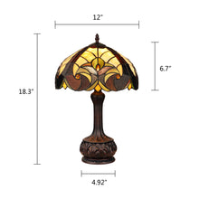 Load image into Gallery viewer, RADIANCE goods Tiffany-Style Antique Dark Bronze 1-Light Victorian Table Lamp 12&quot; Shade
