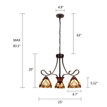 Load image into Gallery viewer, RADIANCE goods Victorian-Style 3-Light Antique Dark Bronze Finish Mini Chandelier 25&quot; Wide
