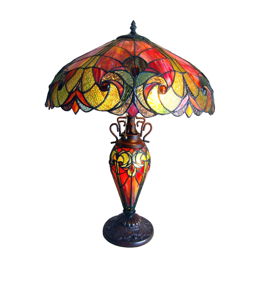 RADIANCE goods Tiffany-Style 3 Light Victorian Double Lit Table Lamp 18