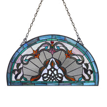 Load image into Gallery viewer, RADIANCE goods Tiffany-Style Victorian Stained-Glass Window Panel 12.5&quot; Height
