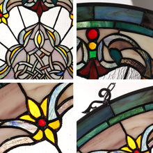Load image into Gallery viewer, RADIANCE goods Tiffany-Style Victorian Stained-Glass Window Panel 12.5&quot; Height
