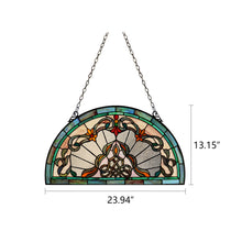 Load image into Gallery viewer, RADIANCE goods Tiffany-Style Victorian Stained-Glass Window Panel 12.5&quot; Height
