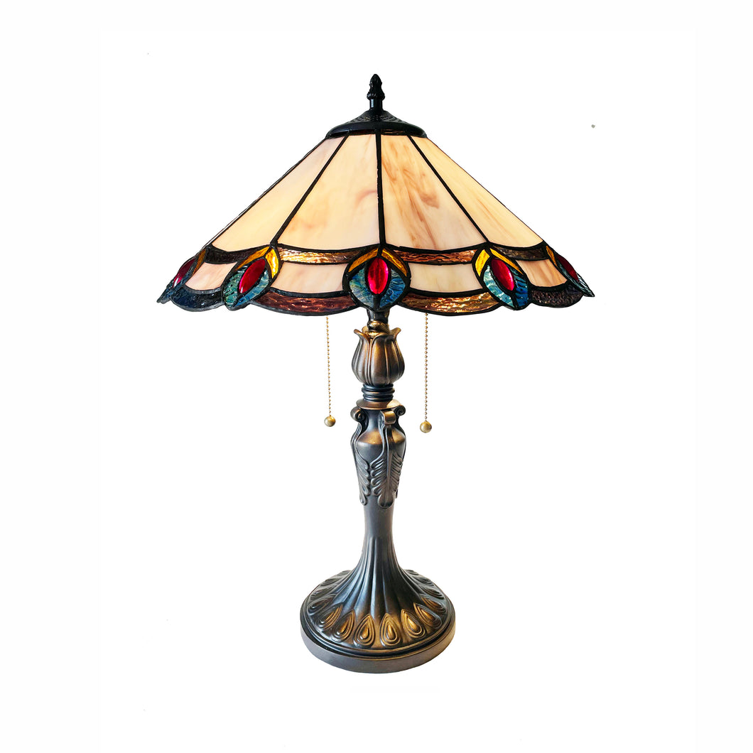 RADIANCE goods Tiffany-Style 2-Light Geometric Table Lamp 16