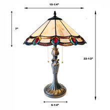 Load image into Gallery viewer, RADIANCE goods Tiffany-Style 2-Light Geometric Table Lamp 16&quot; Shade
