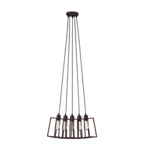 Load image into Gallery viewer, RADIANCE goods Industrial 5 Light Oil Rubbed Bronze Large Pendant Ceiling Fixture 18&quot; Wide
