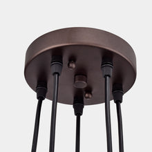 Load image into Gallery viewer, RADIANCE goods Industrial 5 Light Oil Rubbed Bronze Large Pendant Ceiling Fixture 18&quot; Wide
