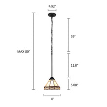 Load image into Gallery viewer, RADIANCE goods Mission-Style 1 Light Blackish-Bronze Finish Mini Pendant Ceiling Fixture 8&quot; Wide
