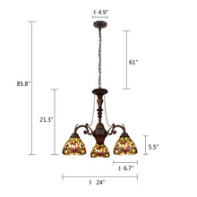 Load image into Gallery viewer, RADIANCE goods 3-Light Antique Dark Bronze Finish Mini Chandelier 24&quot; Wide
