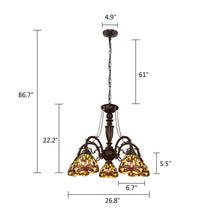 Load image into Gallery viewer, Radiance goods 5-Light Antique Dark Bronze Finish Large Chandelier 27&quot; Wide
