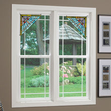 Load image into Gallery viewer, RADIANCE goods Mission Stained Glass Window Panel 9.8&quot;x9.8&quot;
