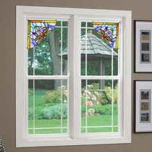 Load image into Gallery viewer, RADIANCE goods Dragonfly Stained Glass Window Panel 9.8&quot;x9.8&quot;
