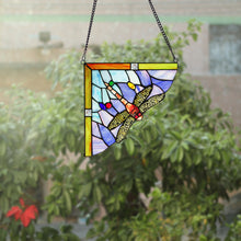 Load image into Gallery viewer, RADIANCE goods 2 Pieces Dragonfly Stained Glass Window Panel 9.8&quot;x9.8&quot;
