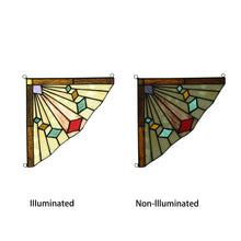 Load image into Gallery viewer, RADIANCE goods 2 Pieces Mission Stained Glass Window Panel 8&quot;x8&quot;
