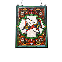 Load image into Gallery viewer, RADIANCE goods Tiffany-style Animal Design Window Panel 18&quot; x 25&quot;
