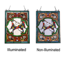 Load image into Gallery viewer, RADIANCE goods Tiffany-style Animal Design Window Panel 18&quot; x 25&quot;
